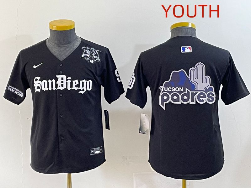 Youth 2025 San Diego Padres Blank Black Five generations Joint Name Nike MLB Jersey style 14